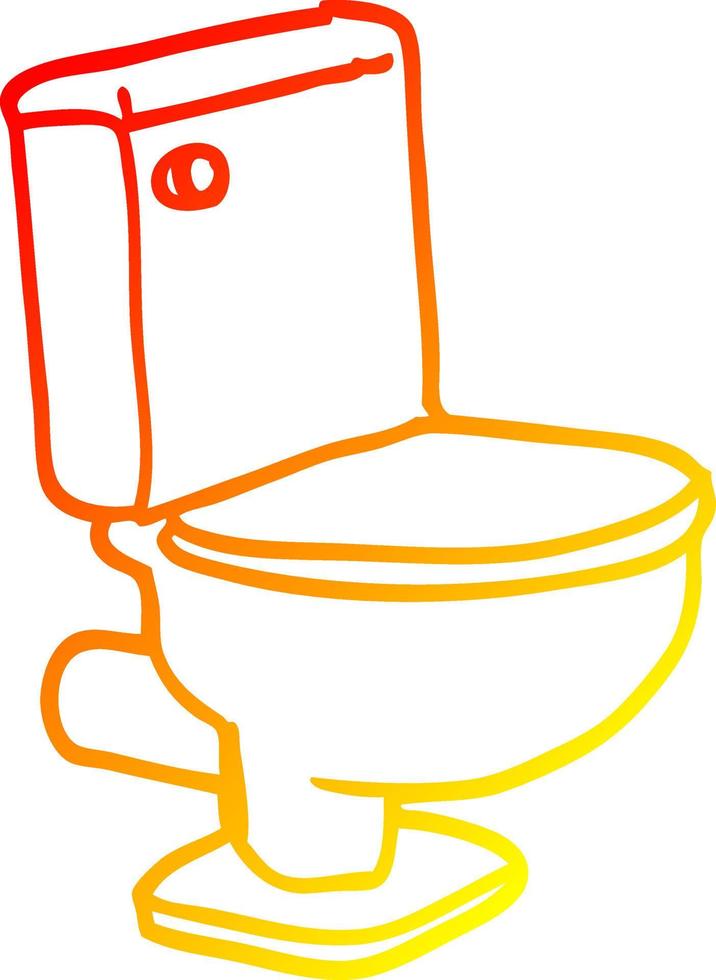 warm gradient line drawing cartoon closed toilet vector