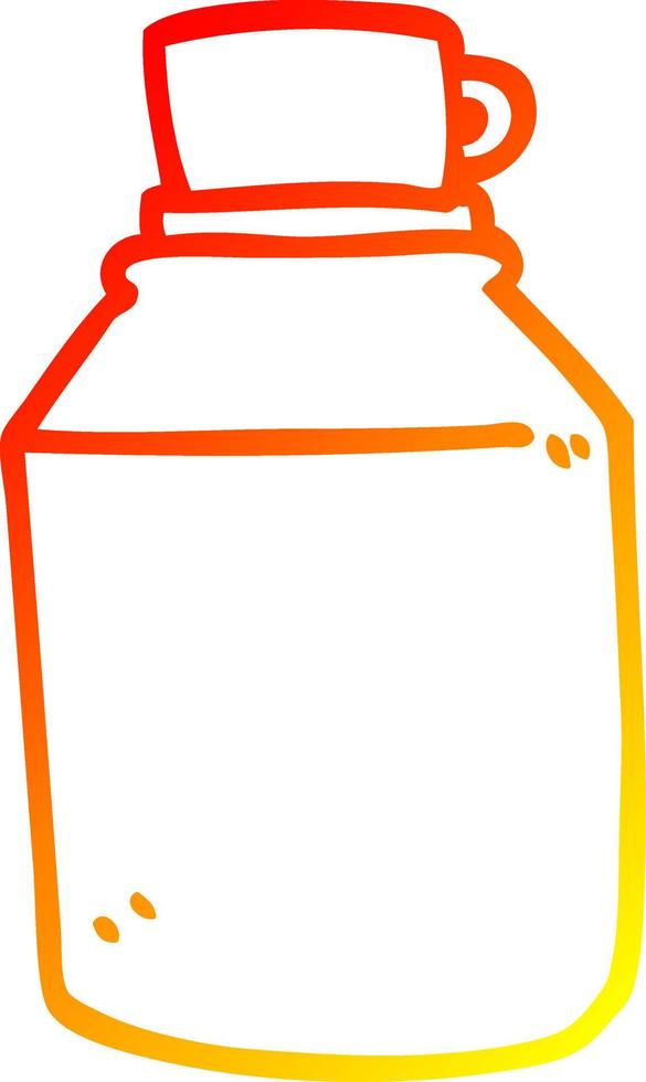 warm gradient line drawing cartoon hot drinks flask vector