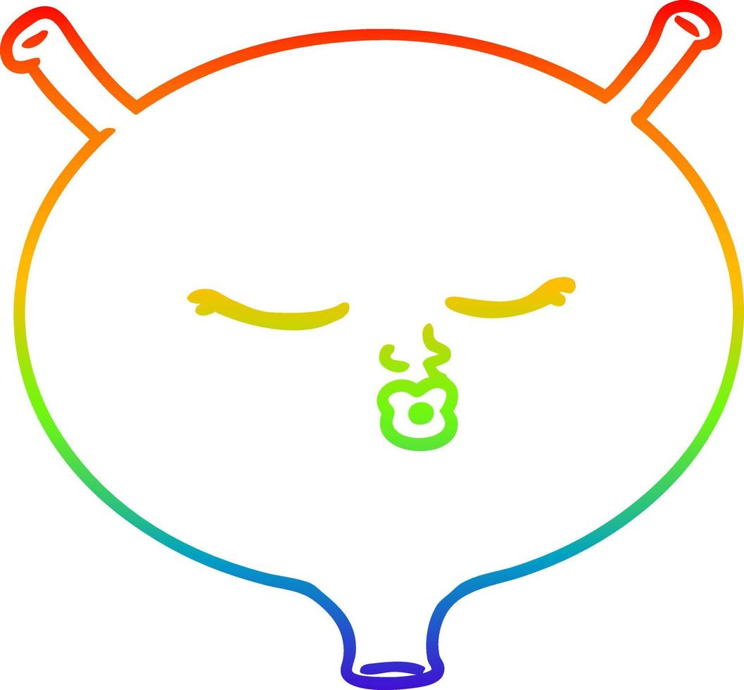 vejiga de dibujos animados de dibujo de línea de gradiente de arco iris vector