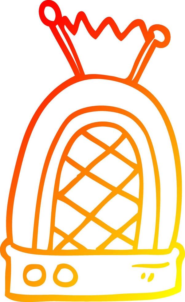 warm gradient line drawing cartoon retro radio vector