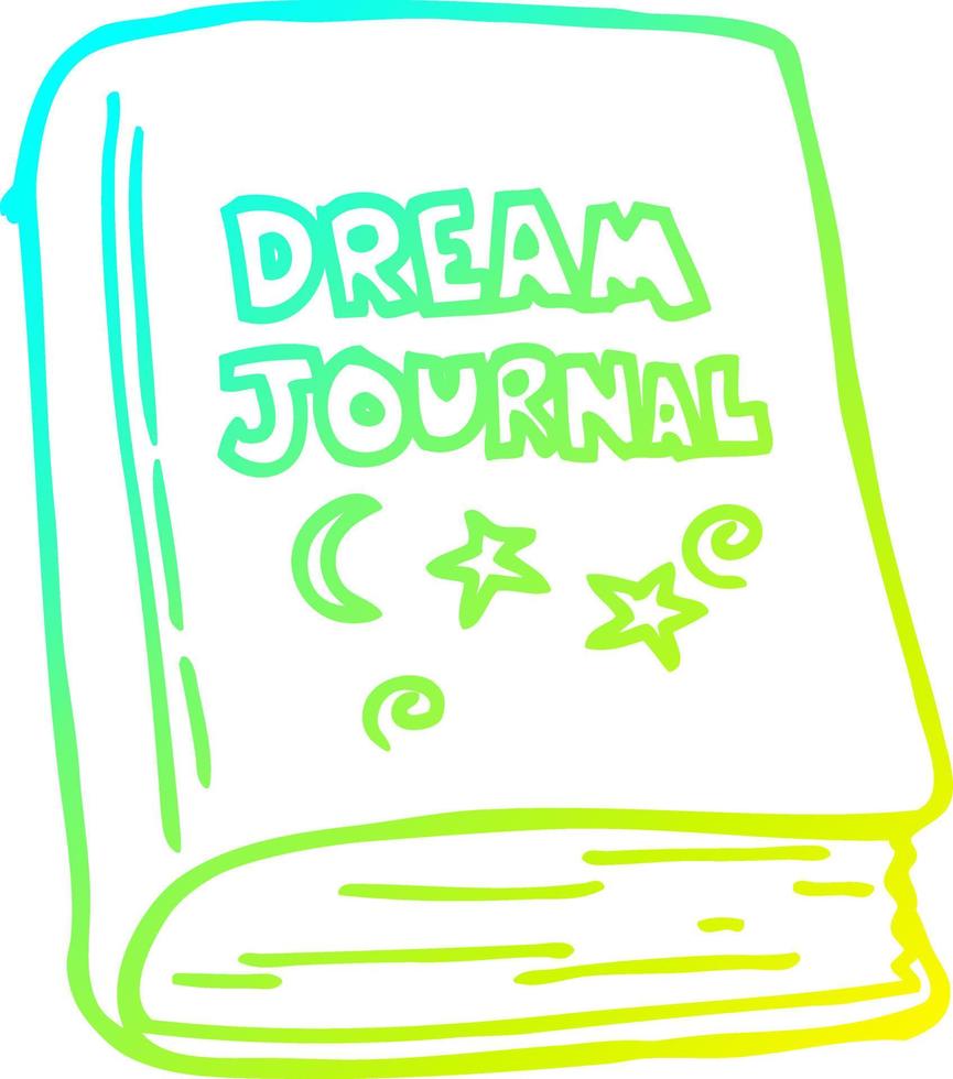 cold gradient line drawing cartoon dream journal vector