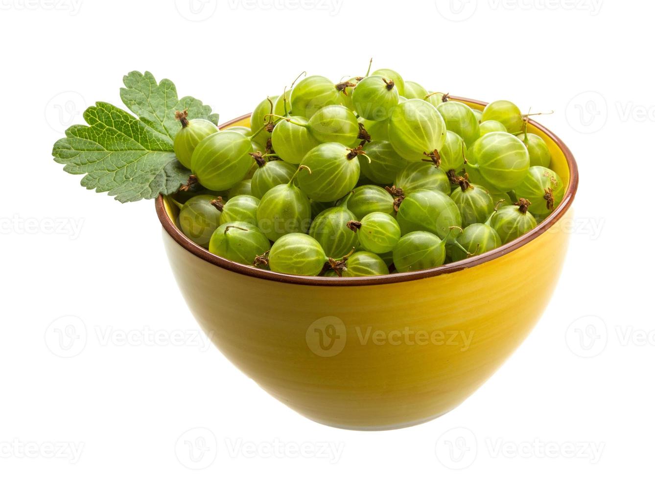 Gooseberries isolated on white background photo