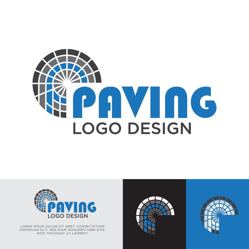 Concepto de diseño de logotipo de 10 letras o para empresa de pavimentación y calzadas vector