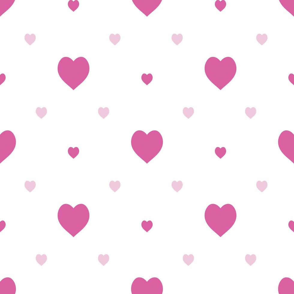 Seamless pattern in stylish light and dark pink hearts on white background for fabric, textile, clothes, tablecloth and other things. Vector image.