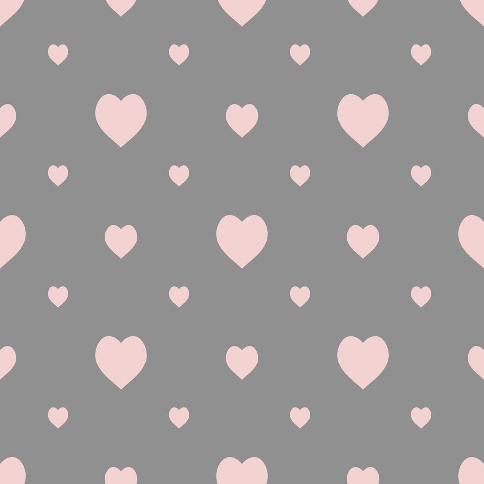 Seamless pattern in stylish light pink hearts on grey background for fabric, textile, clothes, tablecloth and other things. Vector image.