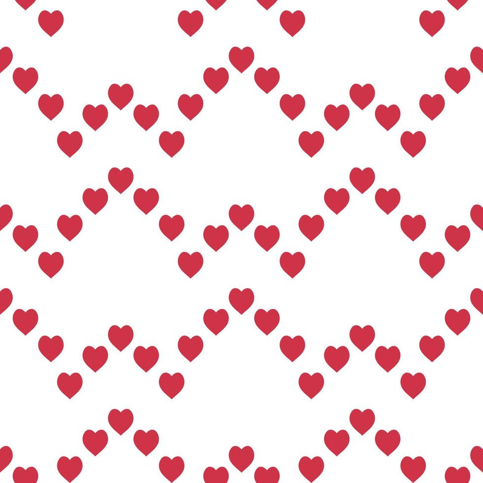 Seamless pattern with cute little red hearts on white background. Vector image.