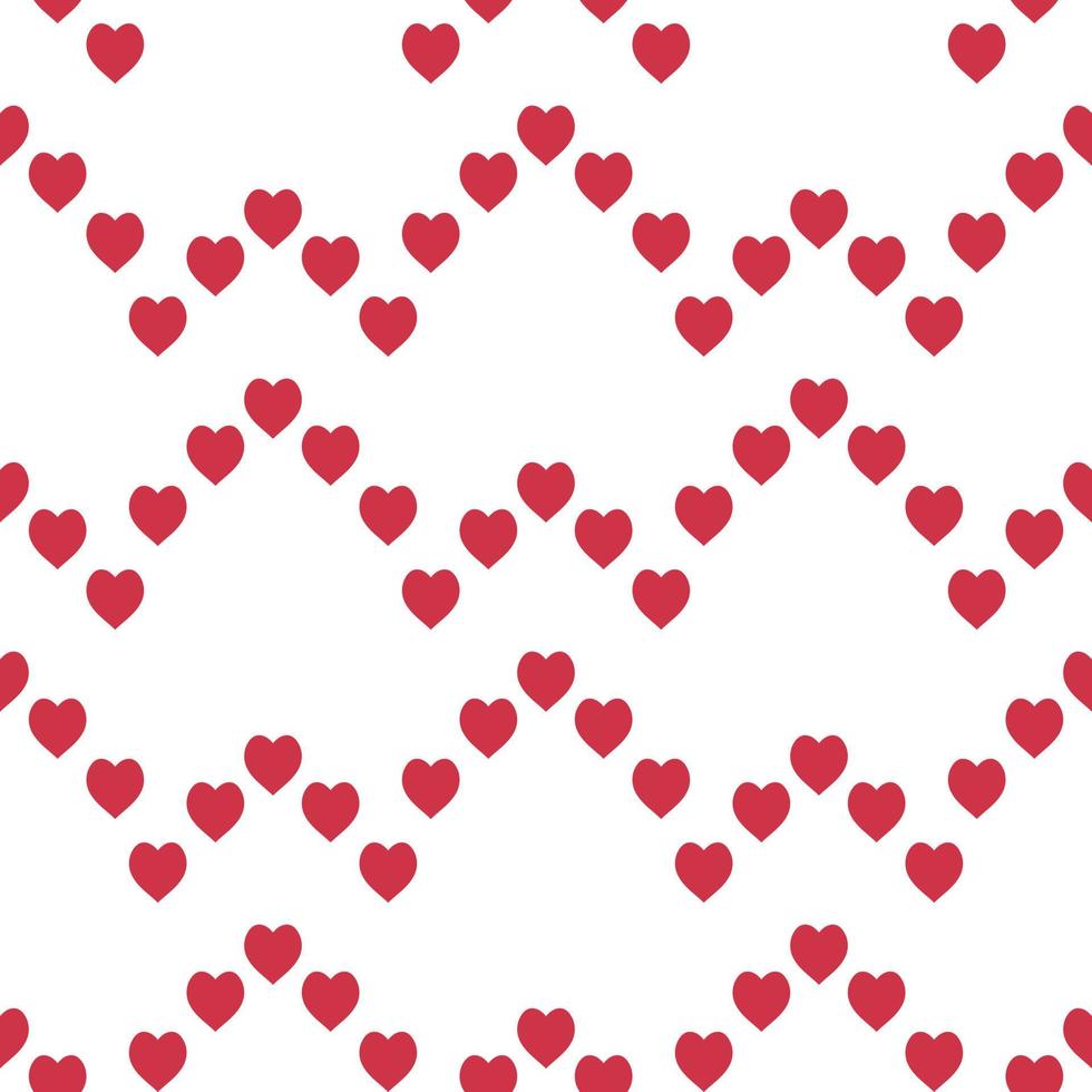 Seamless pattern with cute little red hearts on white background. Vector image.