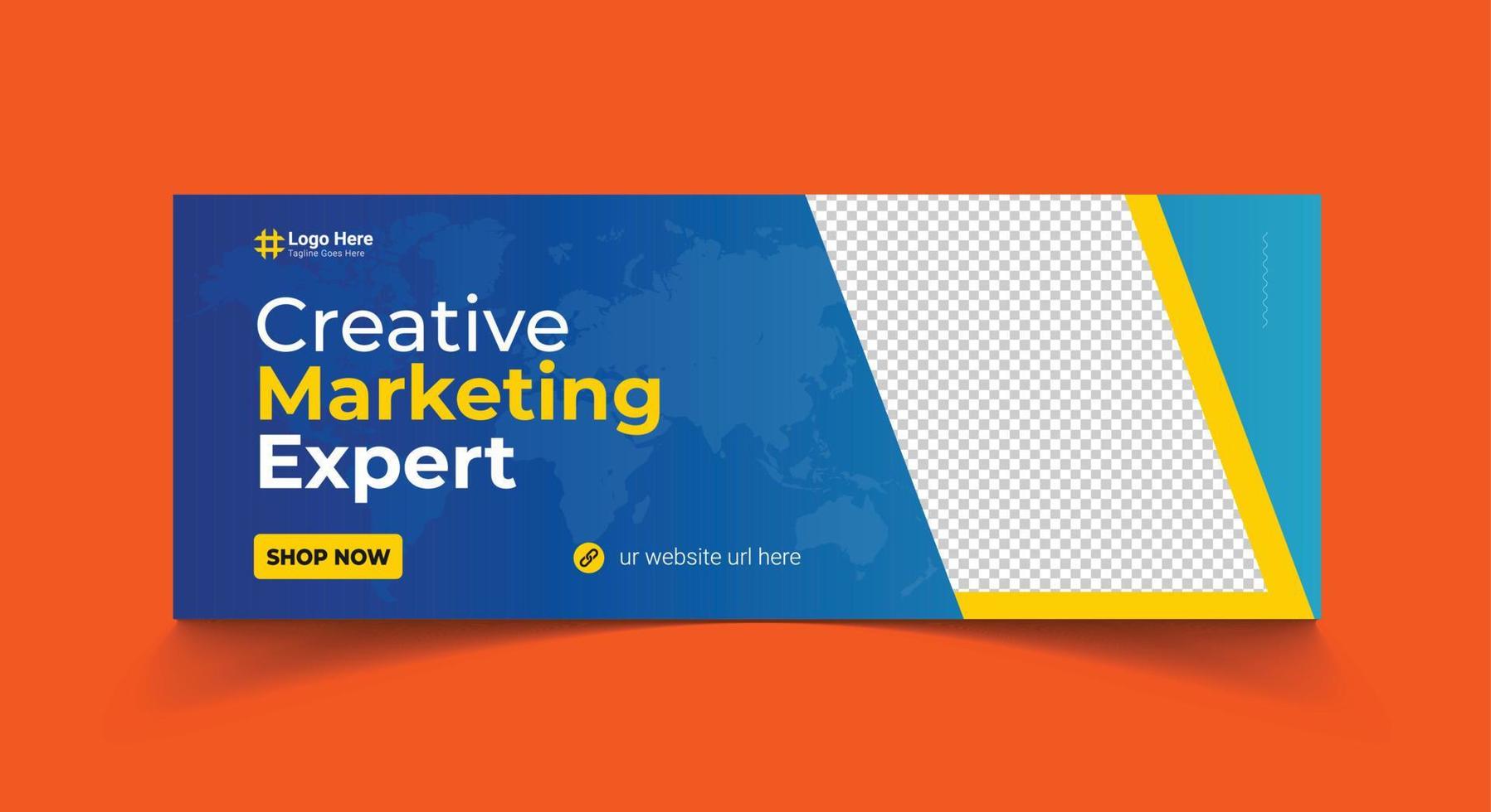 Creative Start-Up online Business Strategy social media facebook cover template, web banner template, corporate banner, header, business webinar banner vector