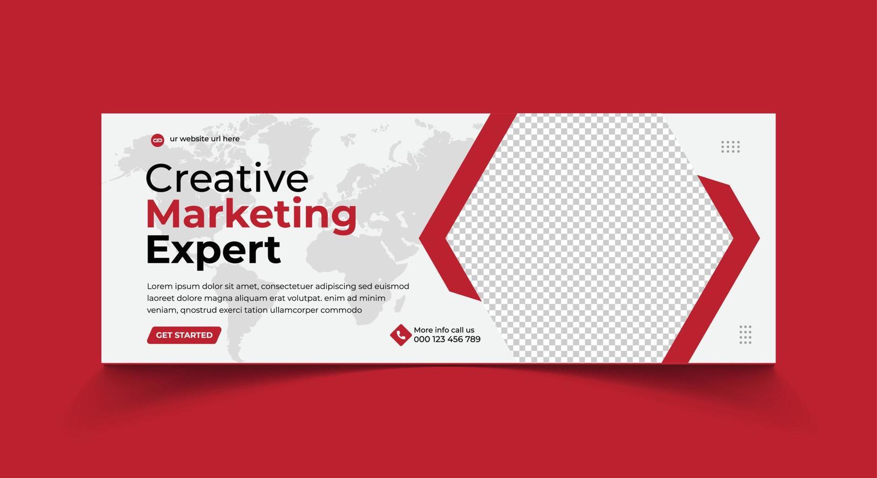 estrategia de negocio en línea de puesta en marcha creativa plantilla de portada de facebook de redes sociales, plantilla de banner web, banner corporativo, encabezado, banner de seminario web de negocios vector