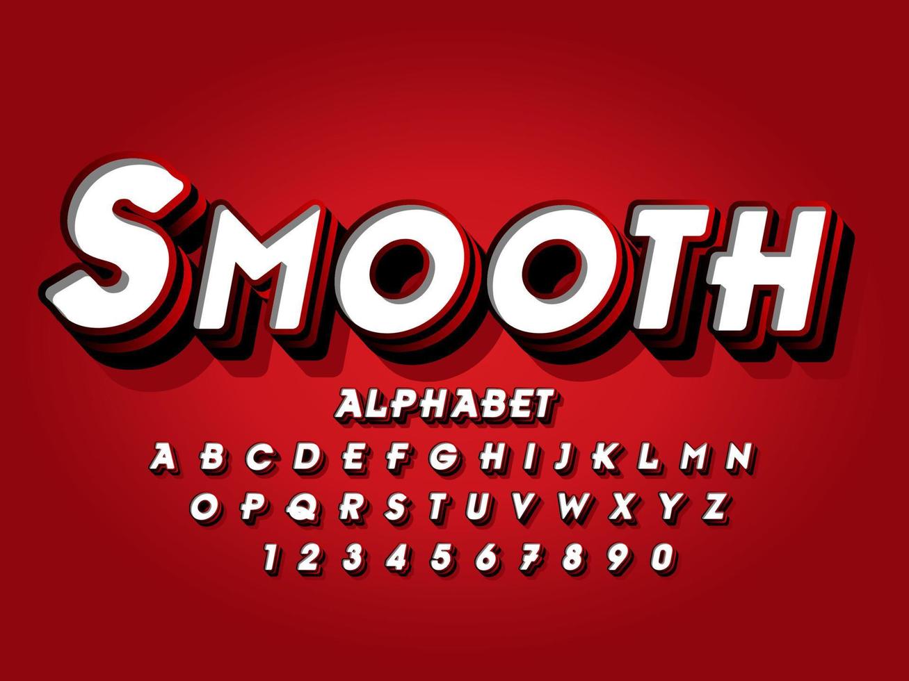 lettering font, alphabet letters and uppercase letters in 3d viewnumber  for Title, Header vector