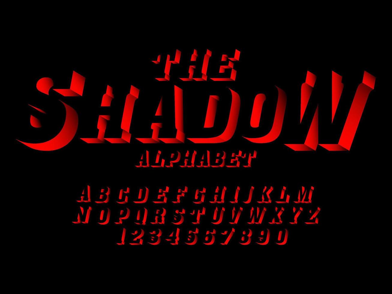 lettering font, alphabet letters and uppercase letters in 3d view with shadow effect vector