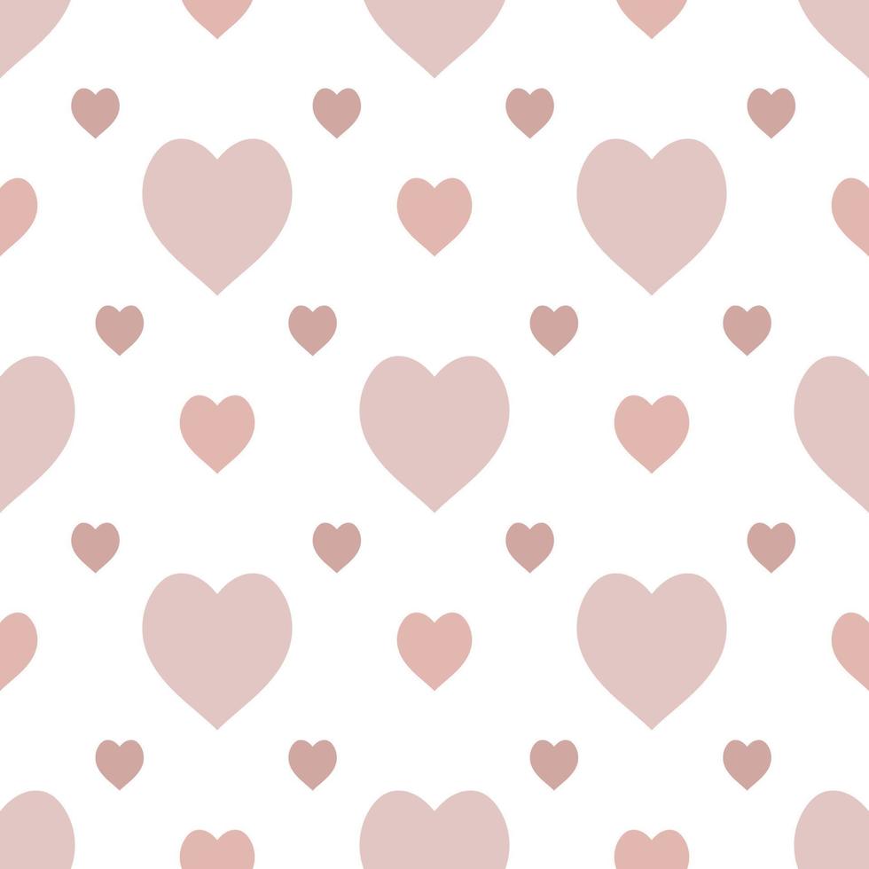 Seamless pattern in simple pastel pink hearts on white background for fabric, textile, clothes, tablecloth and other things. Vector image.