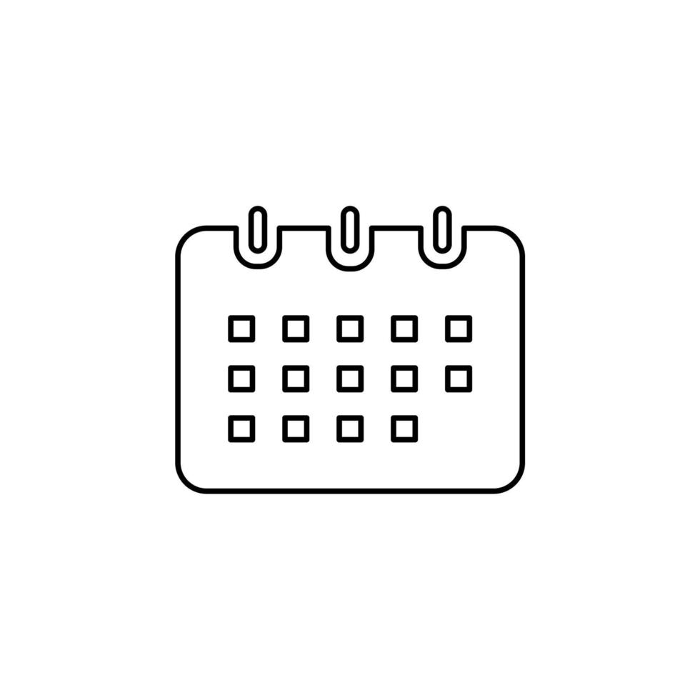 calendario, horario, fecha delgada línea icono vector ilustración logotipo plantilla. adecuado para muchos propósitos.