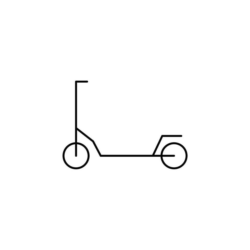 scooter, kick scooter delgada línea icono vector ilustración logotipo plantilla. adecuado para muchos propósitos.