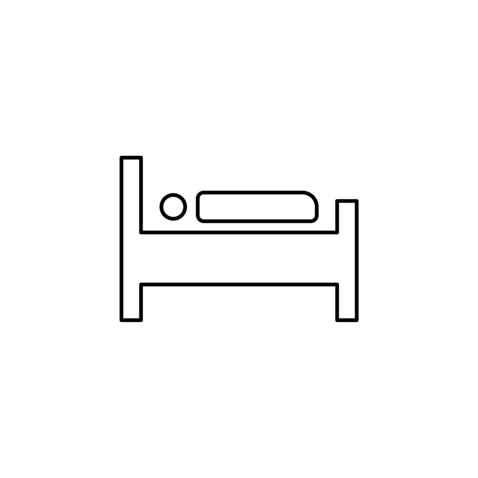 Bed, Bedroom Thin Line Icon Vector Illustration Logo Template. Suitable For Many Purposes.