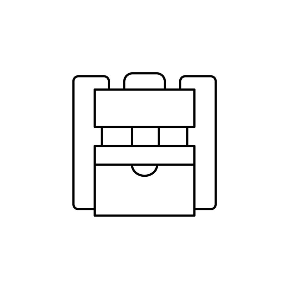 mochila, escuela, mochila, mochila delgada línea icono vector ilustración logotipo plantilla. adecuado para muchos propósitos.