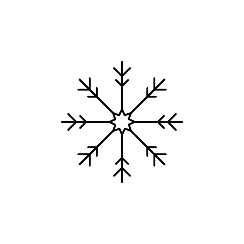 invierno, nevadas, nieve, copo de nieve delgada línea icono vector ilustración logotipo plantilla. adecuado para muchos propósitos.