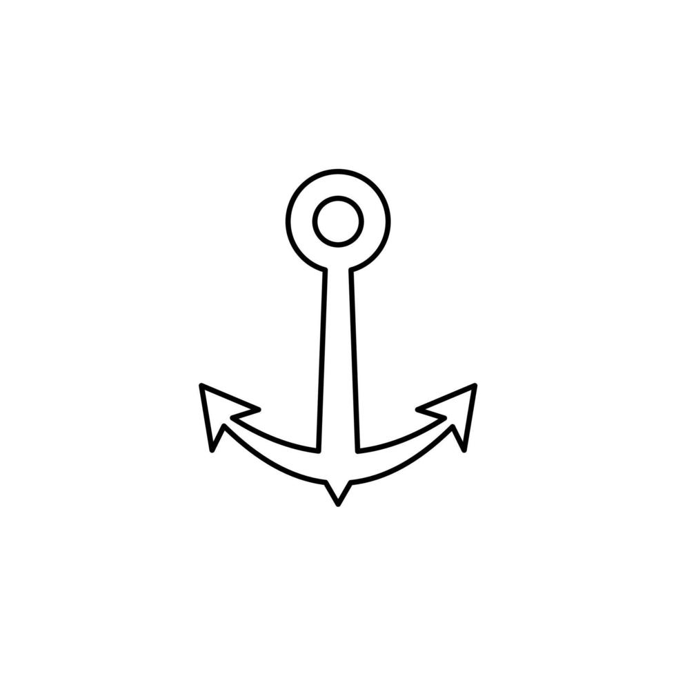 Anchor, Port Thin Line Icon Vector Illustration Logo Template. Suitable For Many Purposes.