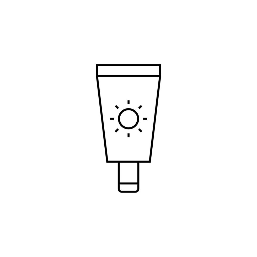 Sunblock, Sunscreen, Lotion, Summer Thin Line Icon Vector Illustration Logo Template. Suitable For Many Purposes.