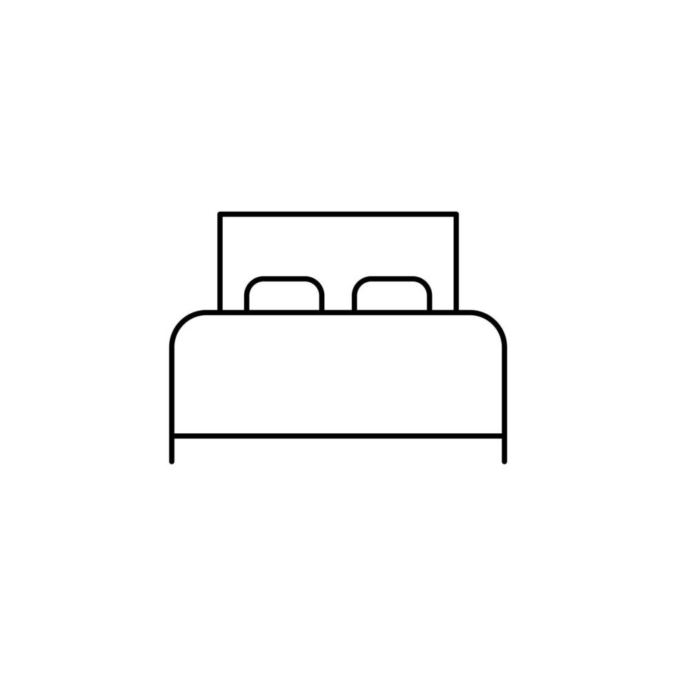 Bed, Bedroom Thin Line Icon Vector Illustration Logo Template. Suitable For Many Purposes.