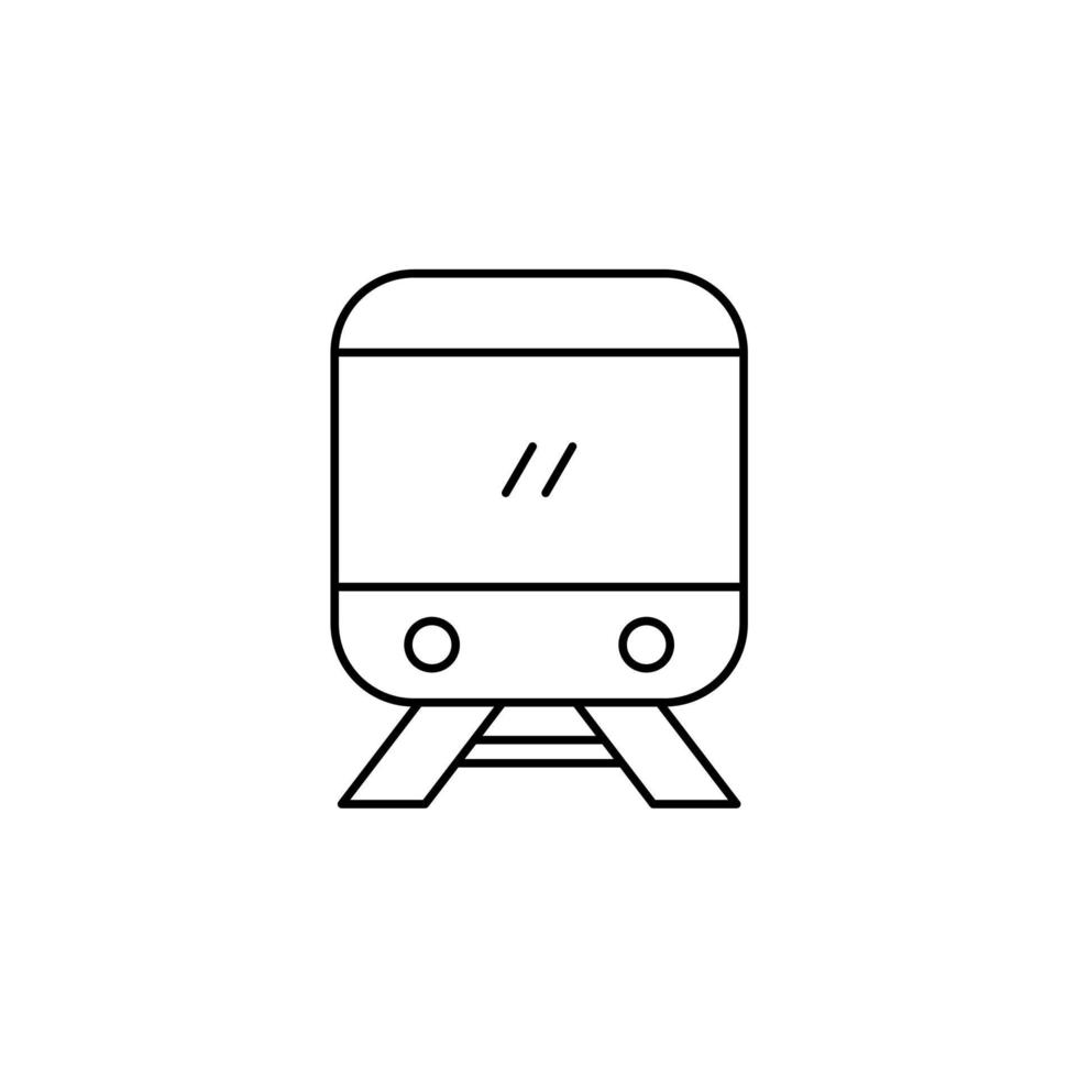 tren, locomotora, transporte icono de línea delgada ilustración vectorial plantilla de logotipo. adecuado para muchos propósitos. vector