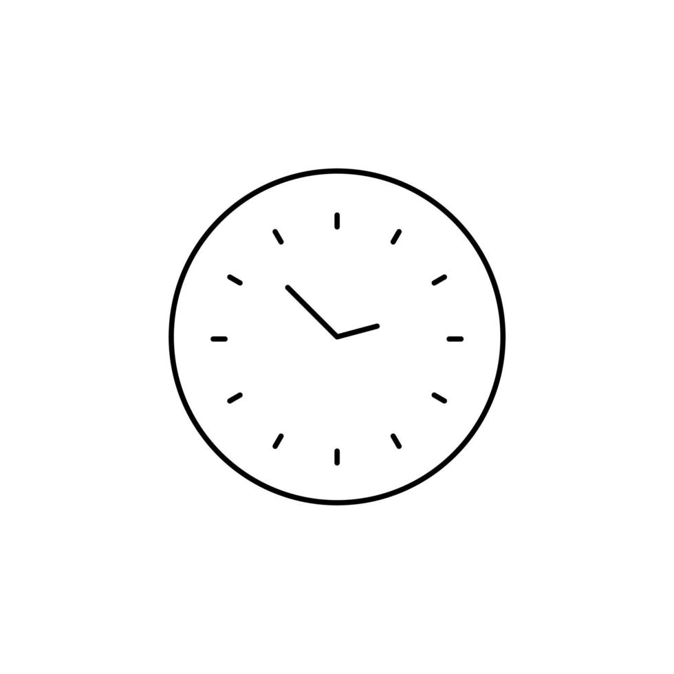 reloj, temporizador, plantilla de logotipo de ilustración de vector de icono de línea delgada de tiempo. adecuado para muchos propósitos.