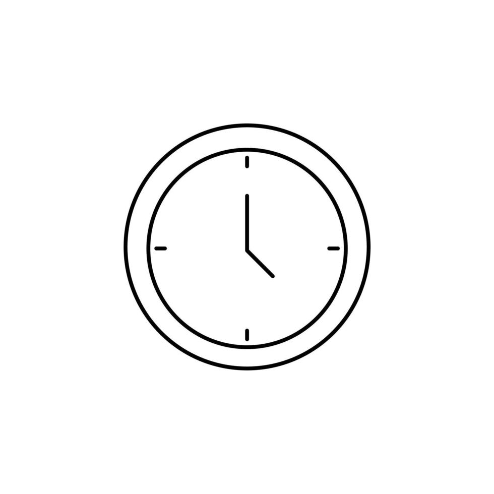 reloj, temporizador, plantilla de logotipo de ilustración de vector de icono de línea delgada de tiempo. adecuado para muchos propósitos.