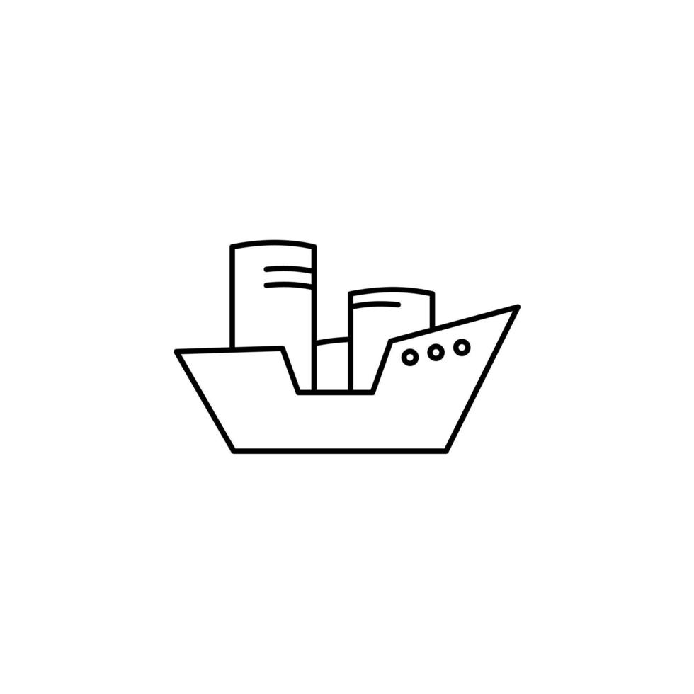 Ship, Boat, Sailboat Thin Line Icon Vector Illustration Logo Template. Suitable For Many Purposes.