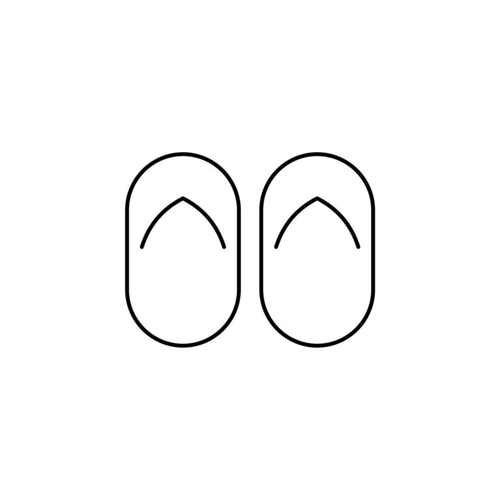 Sandal, Footwear, Slipper Thin Line Icon Vector Illustration Logo Template. Suitable For Many Purposes.