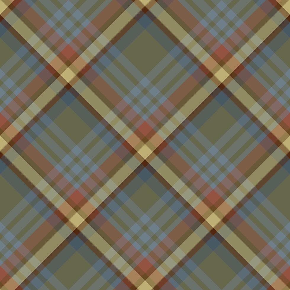 Seamless pattern in creative dark swamp green, blue, yellow, red and grey colors for plaid, fabric, textile, clothes, tablecloth and other things. Vector image. 2