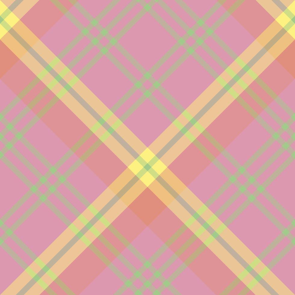 Seamless pattern in discreet light pink, green and yellow colors for plaid, fabric, textile, clothes, tablecloth and other things. Vector image. 2