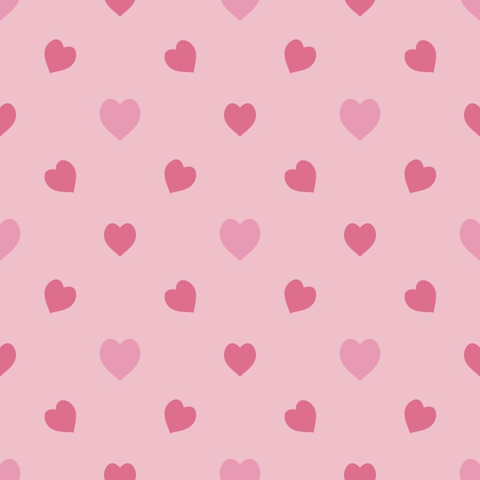 Seamless pattern in simple warm pink hearts on light pink ...