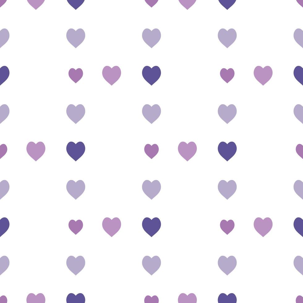 Seamless pattern with exquisite violet hearts on white background for plaid, fabric, textile, clothes, tablecloth and other things. Vector image.