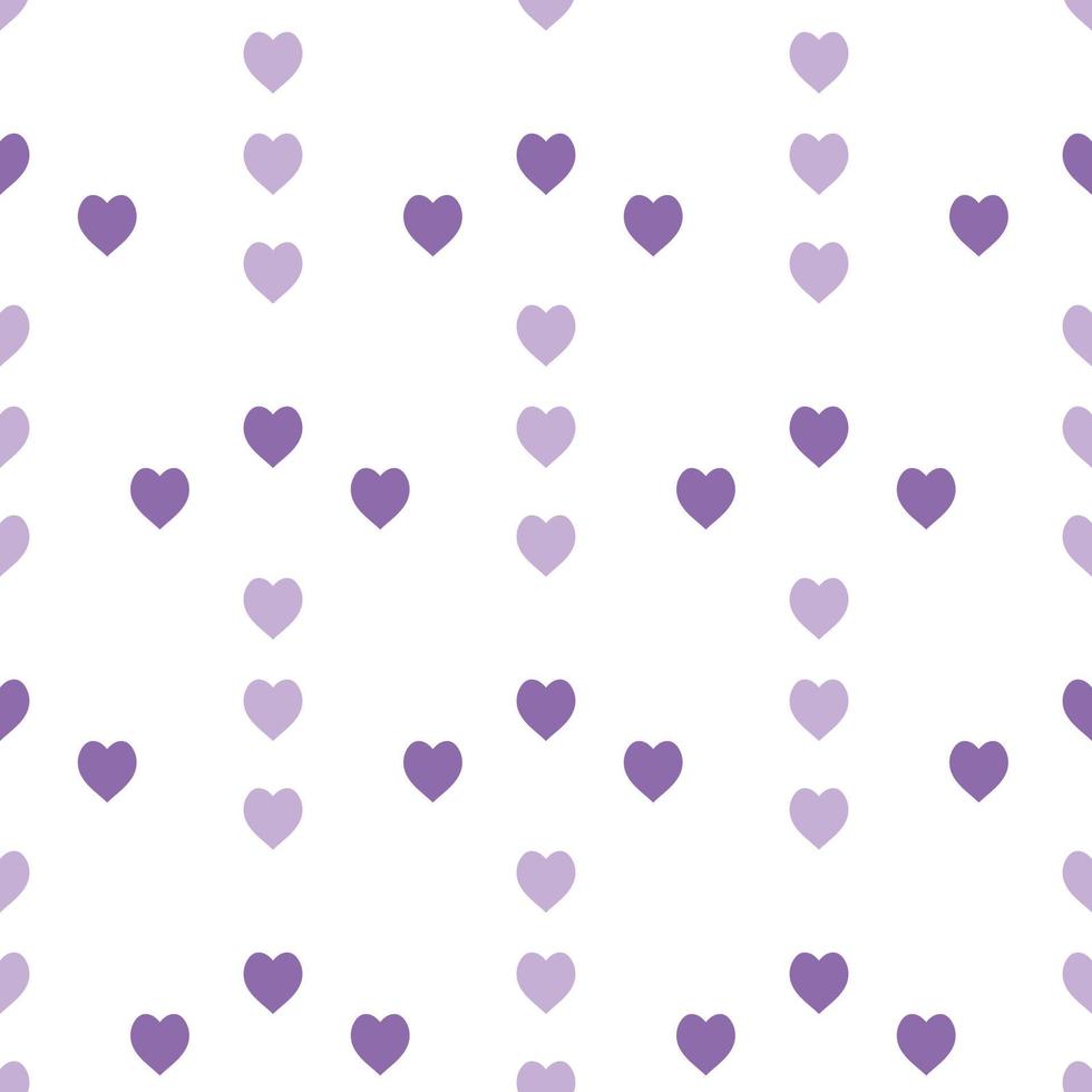 Seamless pattern with great violet hearts on white background for plaid, fabric, textile, clothes, tablecloth and other things. Vector image.
