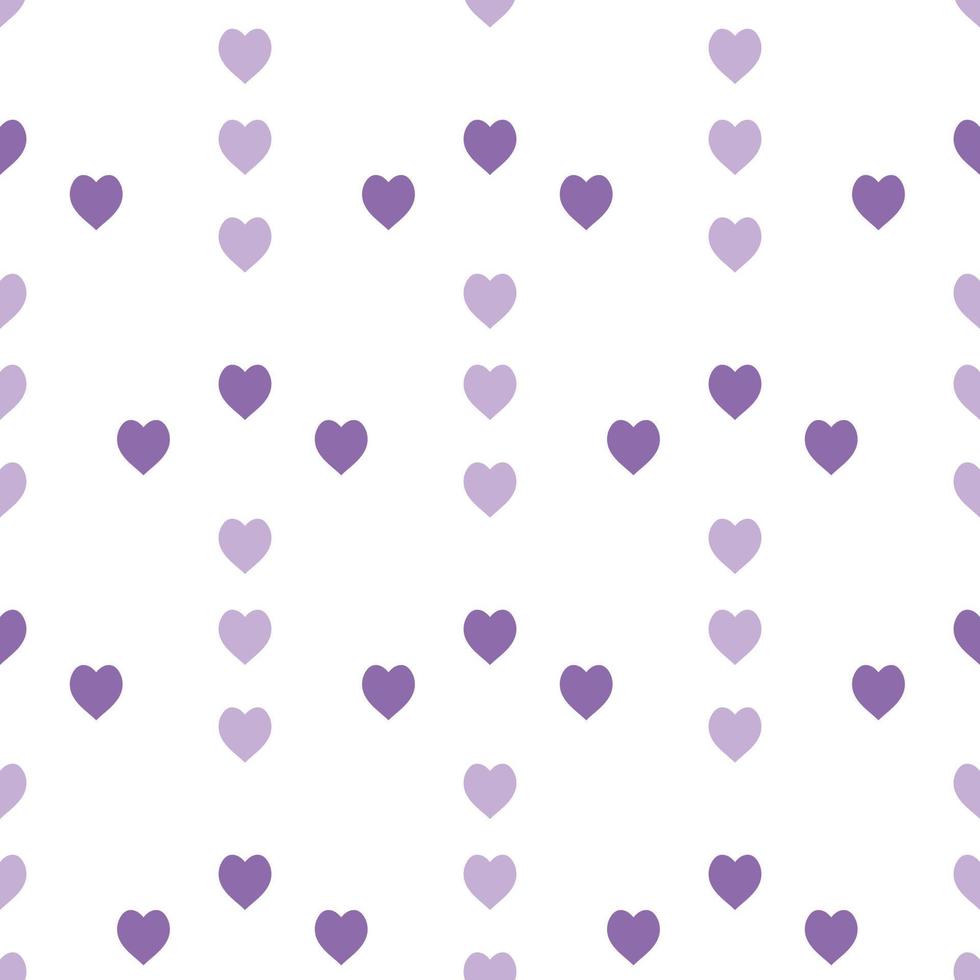 Seamless pattern with great violet hearts on white background for plaid, fabric, textile, clothes, tablecloth and other things. Vector image.