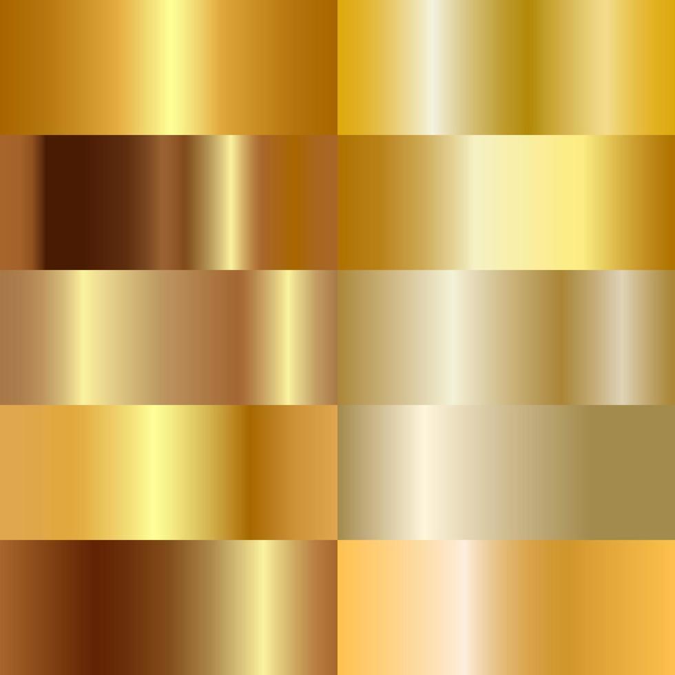 Set gold foil texture. Shiny golden metal set. Elegant decoration. Light effect. Metallic effect sparkle texture foil. Vector set. Decor element.