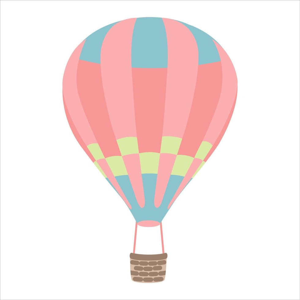 pink hot air balloon vector