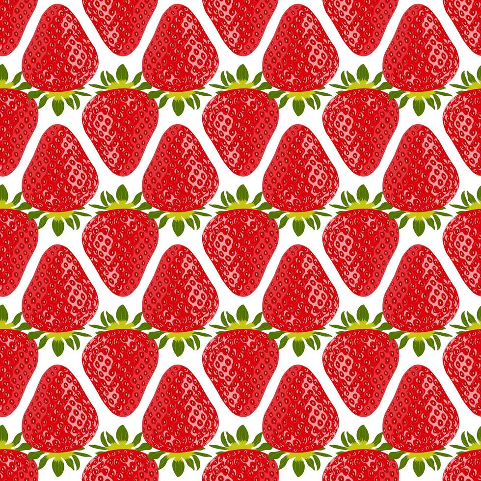 textura transparente de fresa roja. patrón de fresas maduras. ilustración vectorial de fondo de alimentos dulces. vector