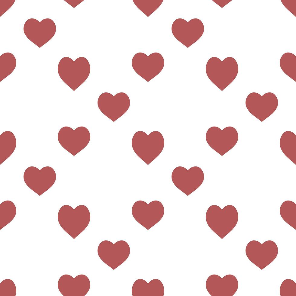 Seamless pattern with great lovely red hearts on white background for plaid, fabric, textile, clothes, tablecloth and other things. Vector image.