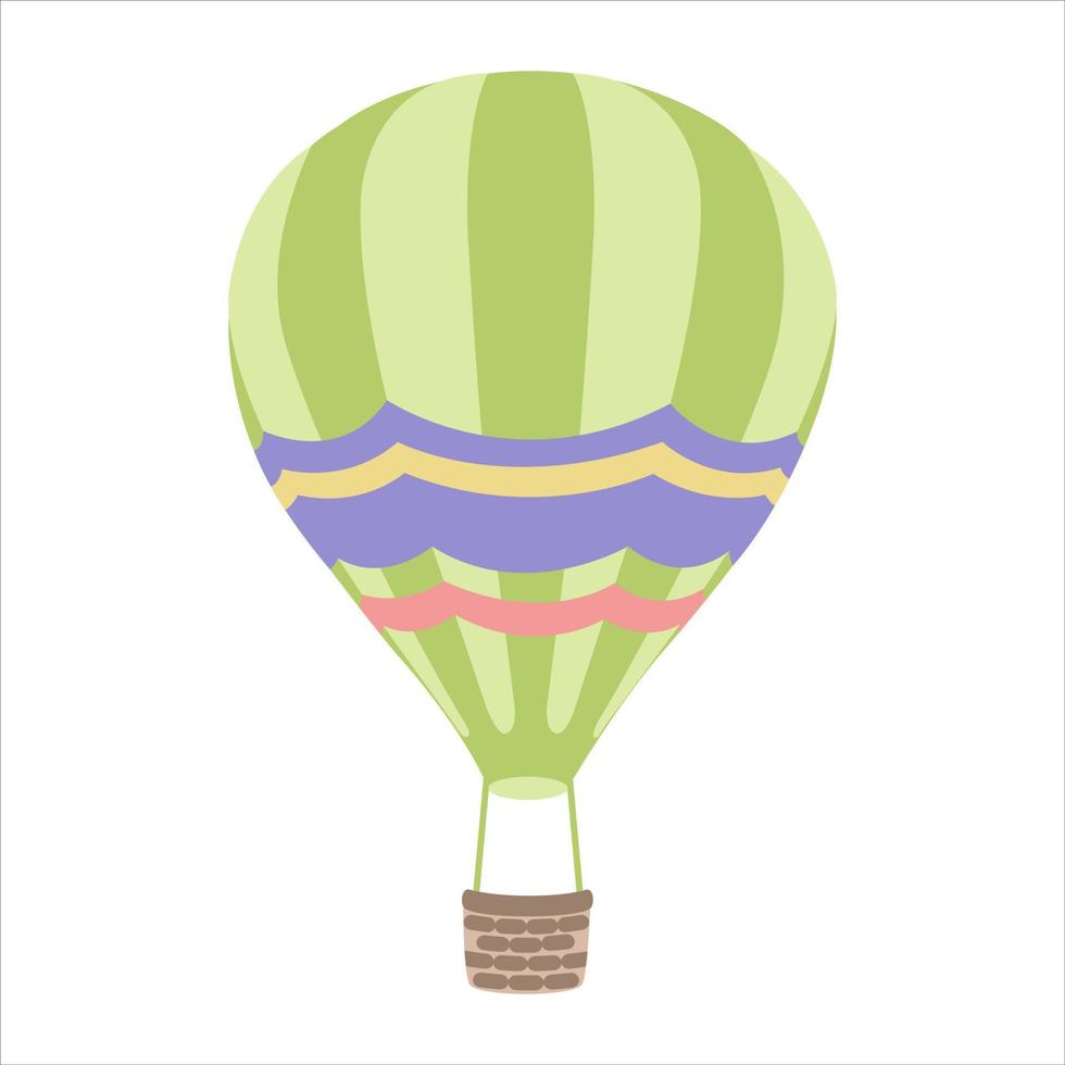 green hot air balloon vector