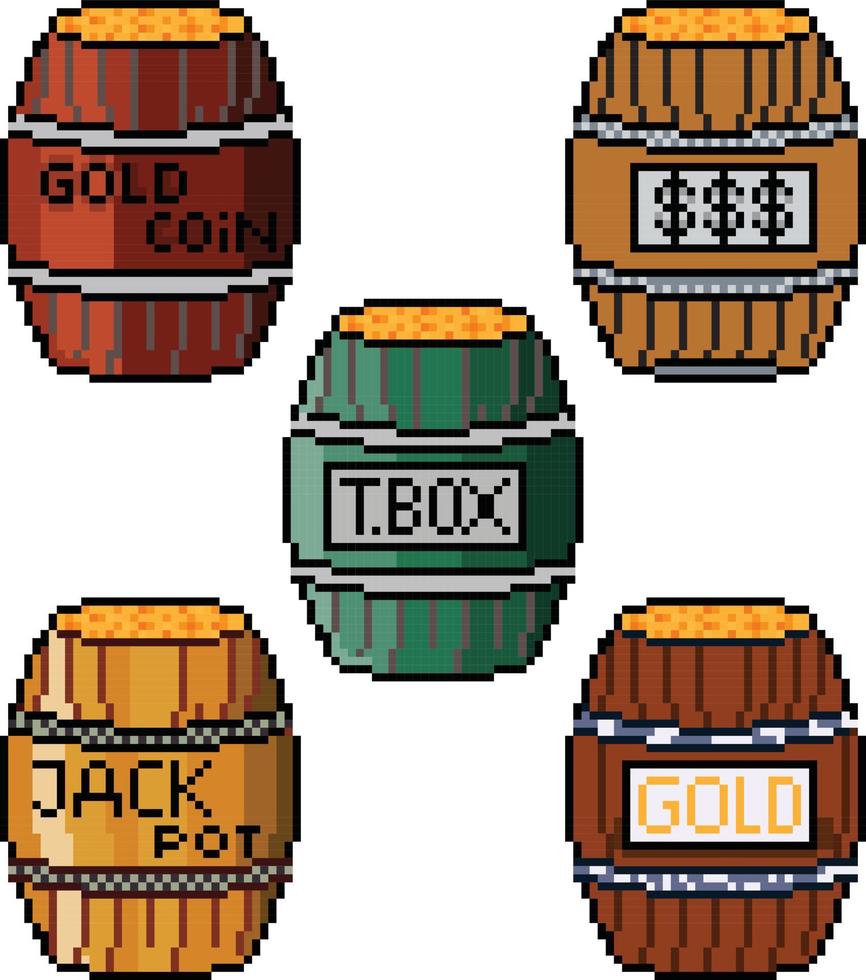 toxic barrel pixel art. Beer barrel Pixel art vector