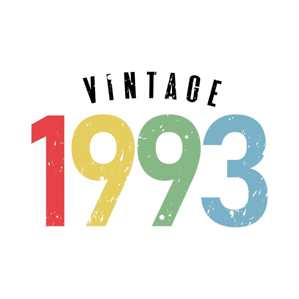 vintage 1993, Born in 1993 birthday typography design vector