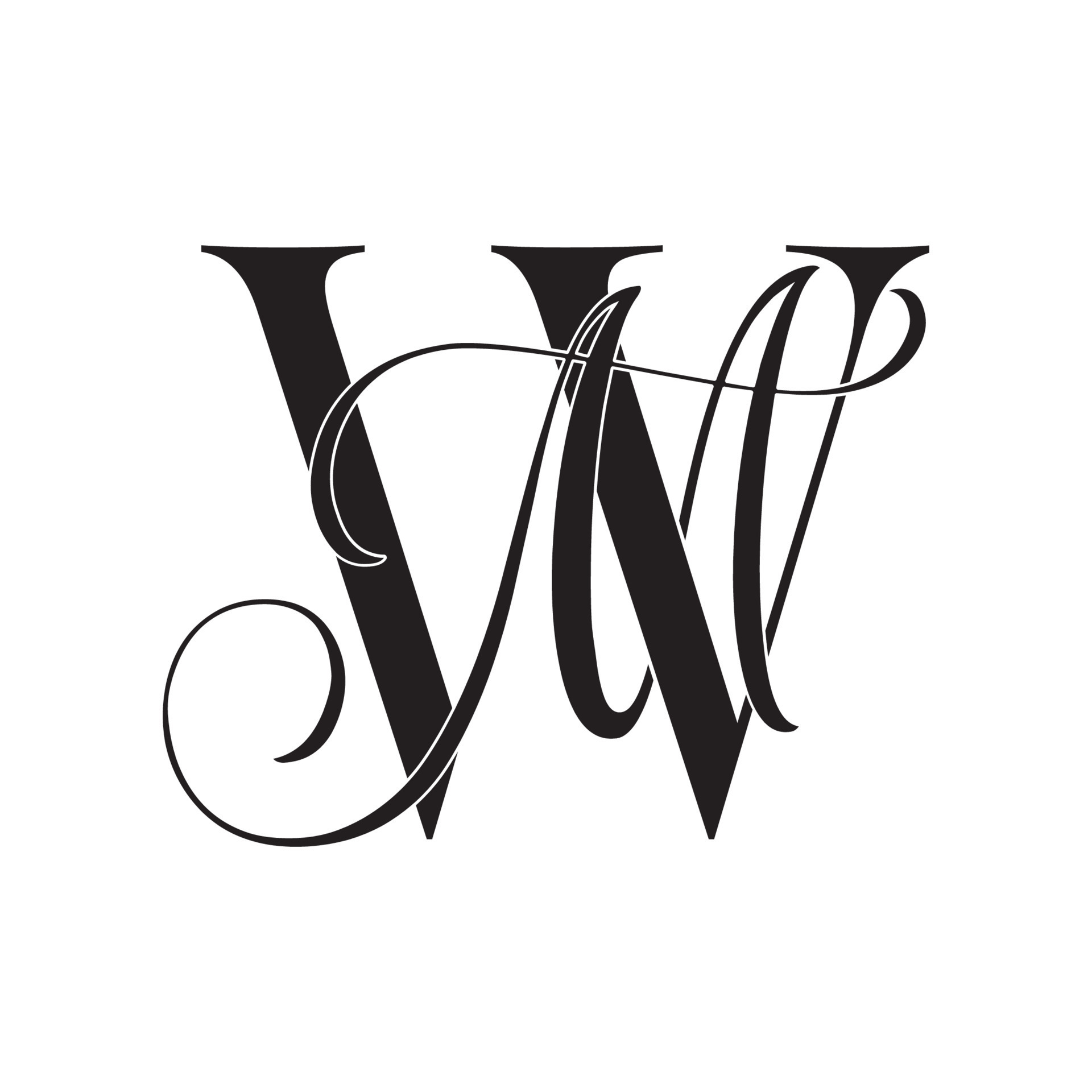 wm ,mw, monogram logo. Calligraphic signature icon. Wedding Logo ...