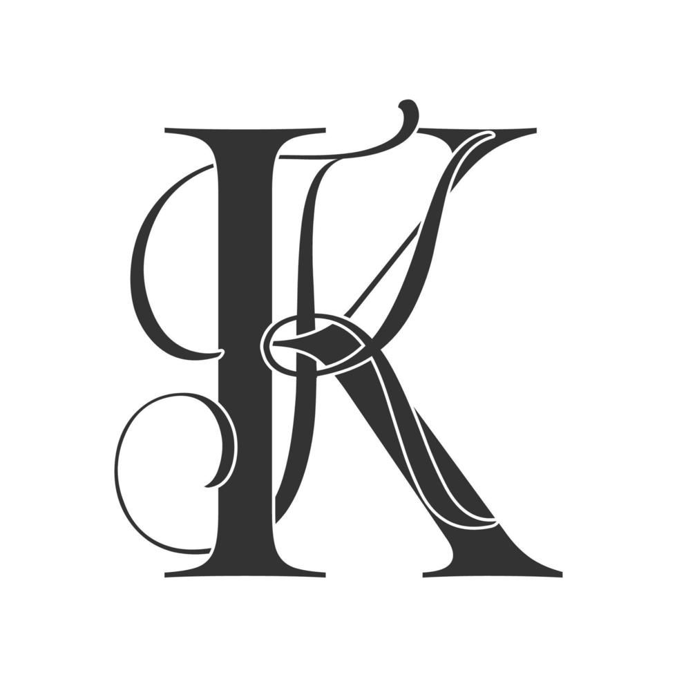 kk ,kk, monogram logo. Calligraphic signature icon. Wedding Logo Monogram. modern monogram symbol. Couples logo for wedding vector