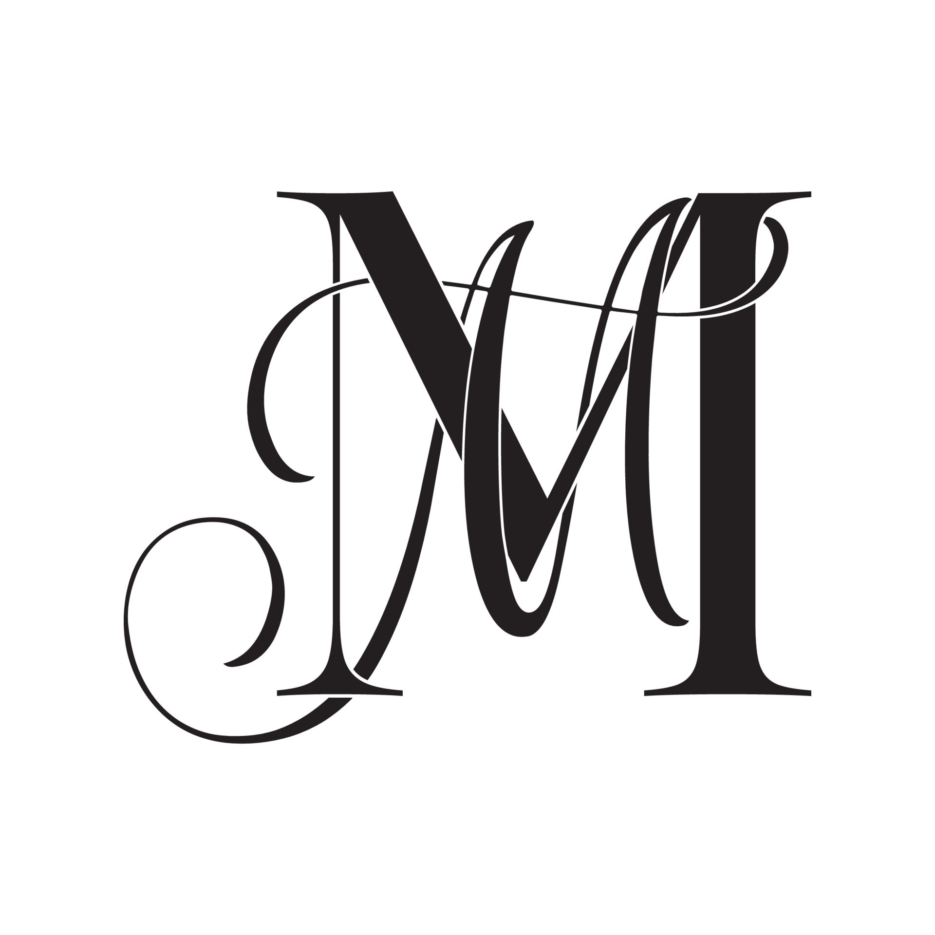 Mm initial wedding monogram logo Royalty Free Vector Image