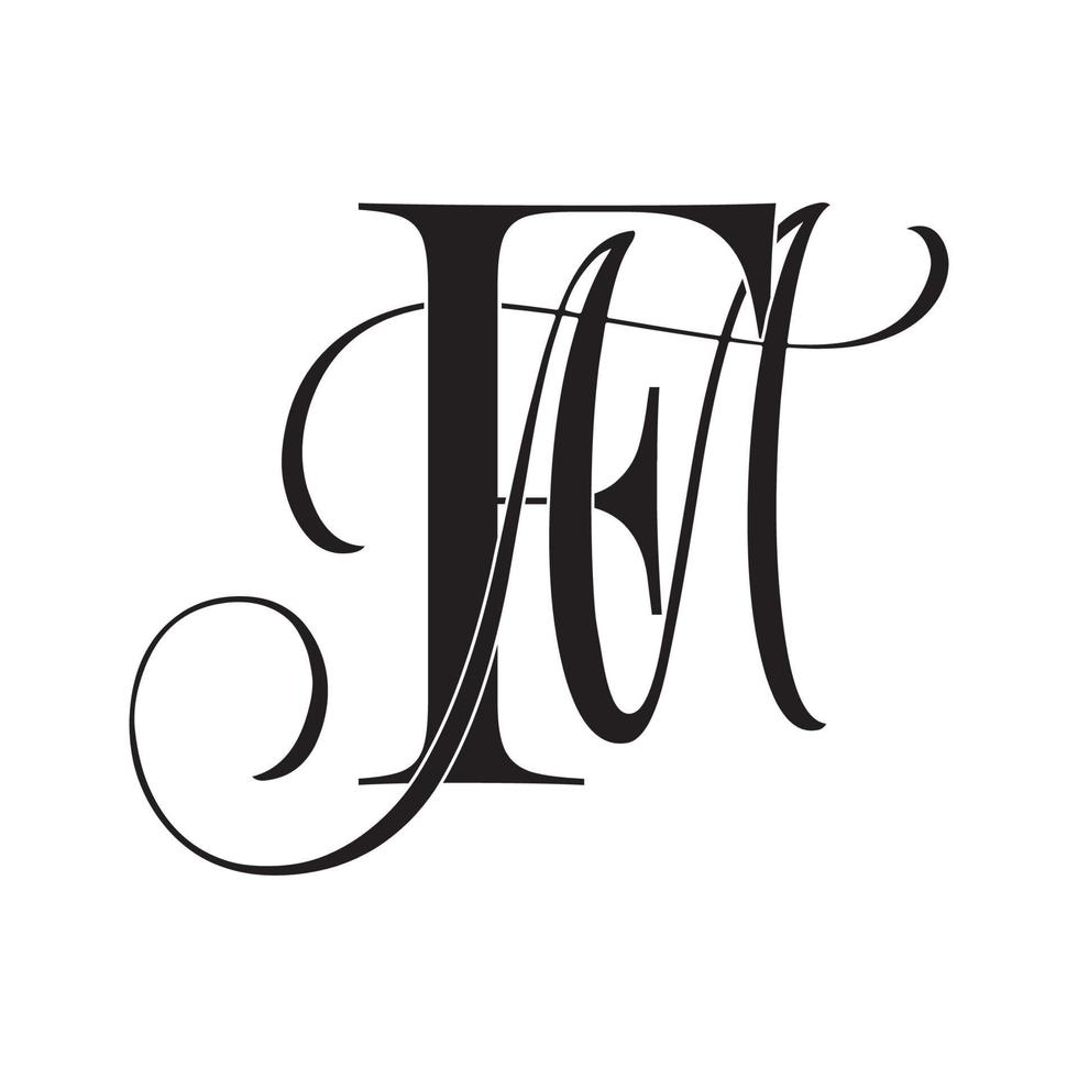 fm, mf, logotipo de monograma. icono de firma caligráfica. monograma del logotipo de la boda. símbolo de monograma moderno. logotipo de parejas para la boda vector