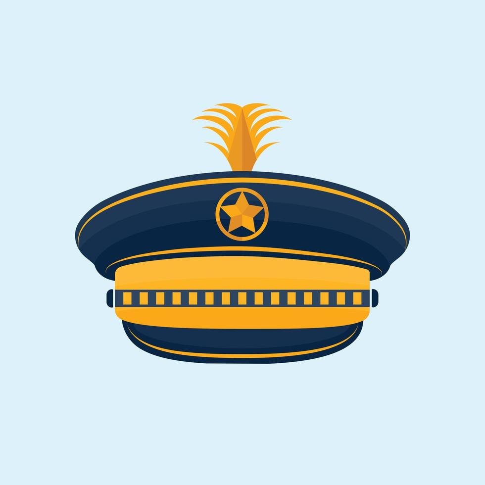 Marching Band Hat Art And Illustration, Vector Design With Yellow And Dark Colour Concept.