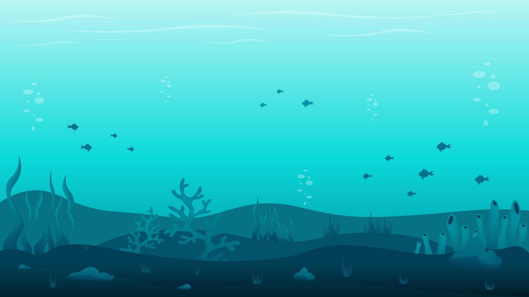 Fondo de ilustración de vector de paisaje de océano submarino