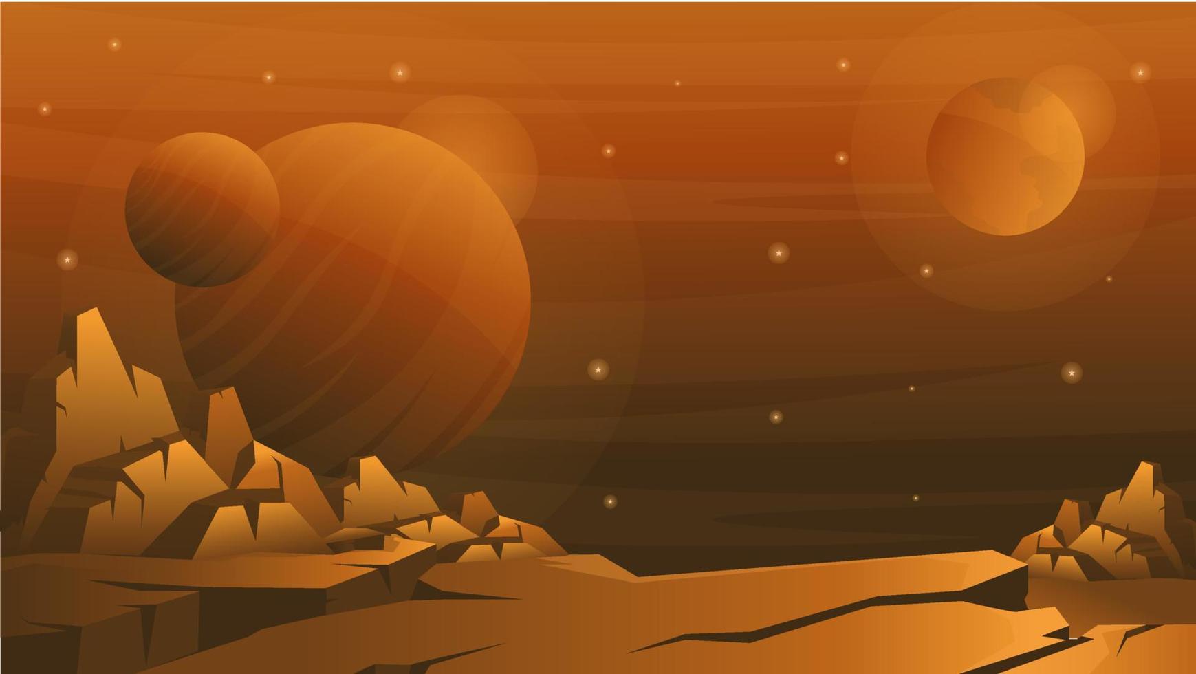 increíble planeta espacio paisaje vector diseño ilustración