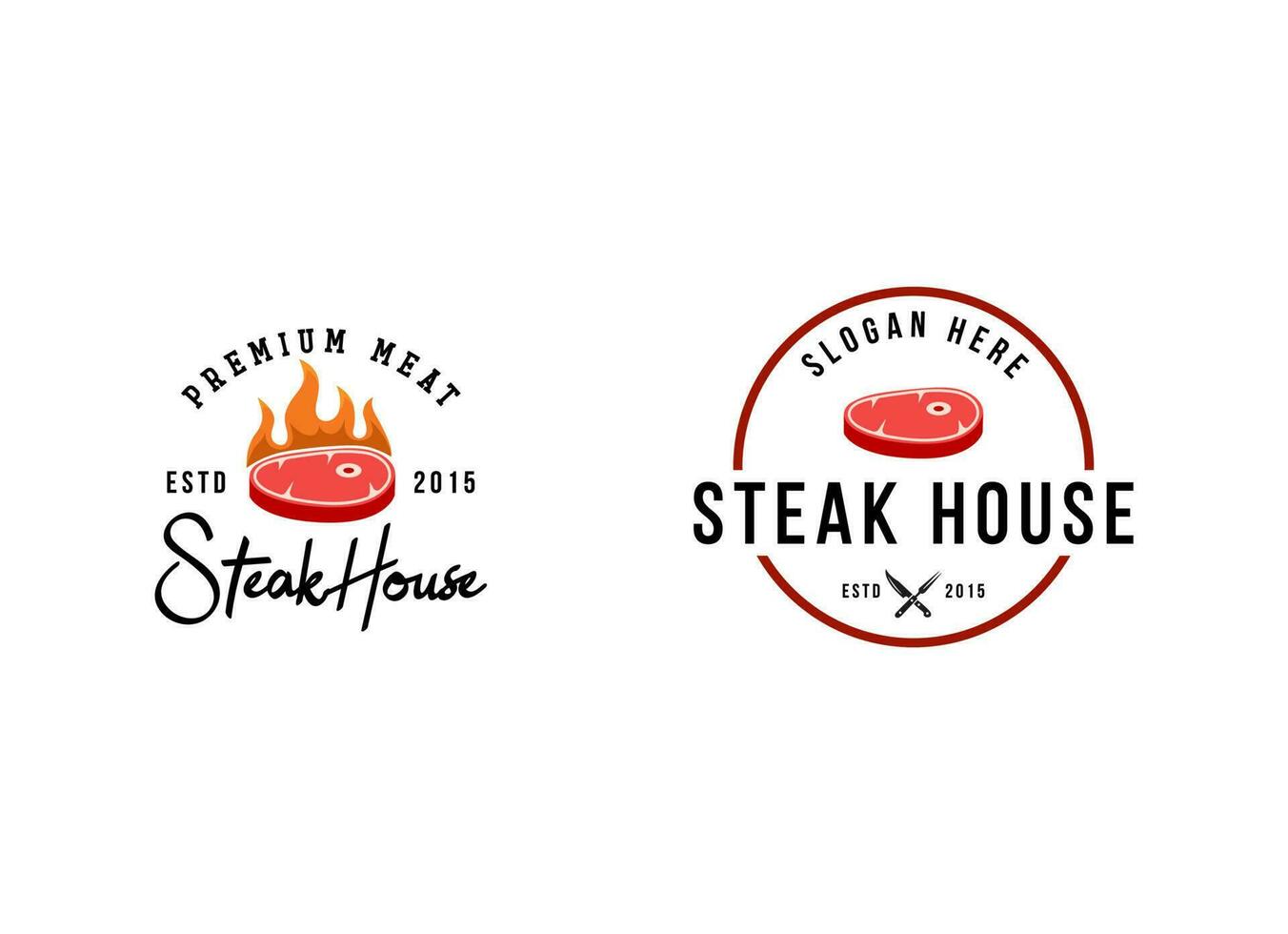 Premium Steak House Logo Design Template vector